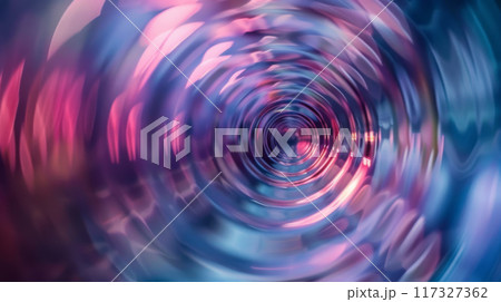 Dynamic Circular Swirl of Red and Blue Hues 117327362