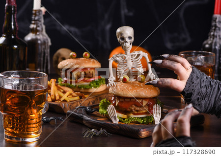 Halloween Monster Burger 117328690