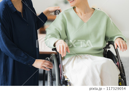 高齢者と介護する家族のイメージ 高齢者と介護する家族のイメージ 117329054