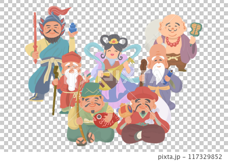 七福神的手寫插圖 117329852