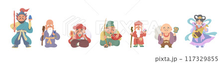 七福神の手書きイラスト 七福神の手書きイラスト 117329855