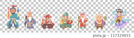 七福神の手書きイラスト 七福神の手書きイラスト 117329855