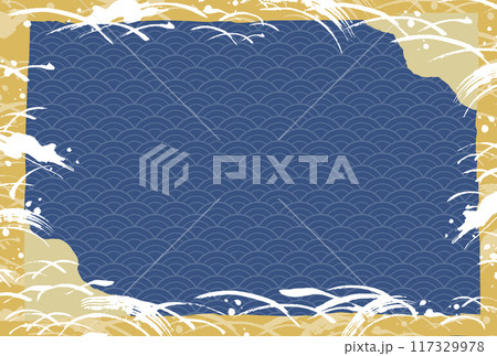 和風　海鮮イメージの背景イラスト 117329978