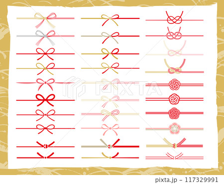 水引き お祝い イラスト素材セット 水引き お祝い イラスト素材セット 117329991