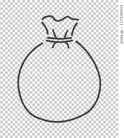 Plain bag tied with a string - Hand-drawn simple and stylish drawstring bag or plastic bag image material Plain bag tied with a string - Hand-drawn simple and stylish drawstring bag or plastic bag image material 117330433