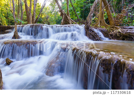 wonder Waterfall in deep rain forest jungle (Huay Mae Kamin Waterfall National Park in Kanchanaburi Province, Thailand) wonder Waterfall in deep rain forest jungle (Huay Mae Kamin Waterfall National Park in Kanchanaburi Province, Thailand) 117330618