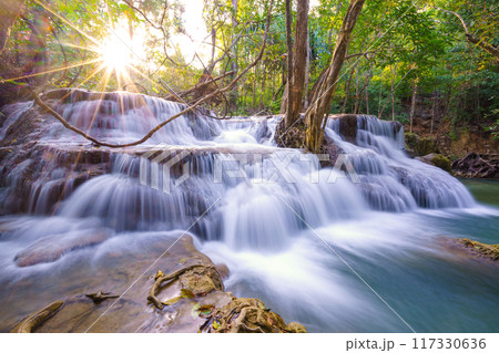 wonder Waterfall in deep rain forest jungle (Huay Mae Kamin Waterfall National Park in Kanchanaburi Province, Thailand) wonder Waterfall in deep rain forest jungle (Huay Mae Kamin Waterfall National Park in Kanchanaburi Province, Thailand) 117330636