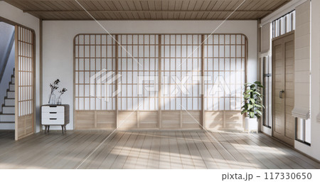 Japan style living area in living room japan style and decoration. 117330650