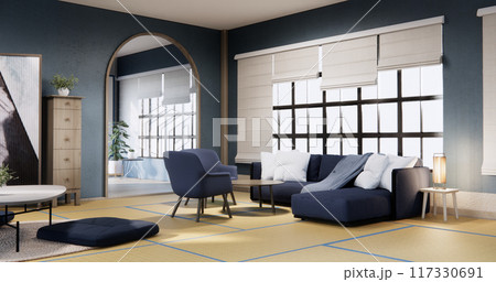 Minimal sofa armchair on interior design modern living room  contemporary style. 117330691