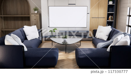 Minimal sofa armchair on interior design modern living room  contemporary style. 117330777