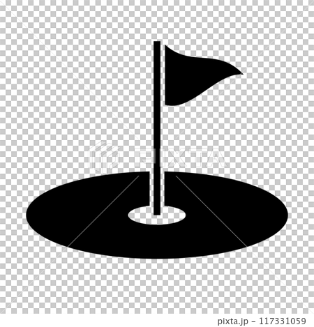 高爾夫剪影圖示。向量。 117331059