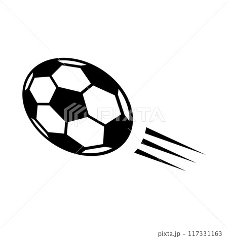 強いサッカボールのシュート。ベクター。 117331163