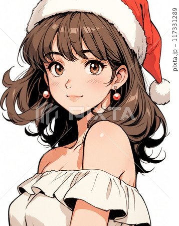 サンタクロースの衣装を着たレトロかわいい女の子 サンタクロースの衣装を着たレトロかわいい女の子 117331289