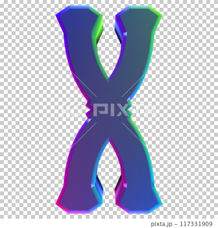3D rendered illustration. Individual decorative letter. Custom art font. 3D rendered illustration. Individual decorative letter. Custom art font. 117331909