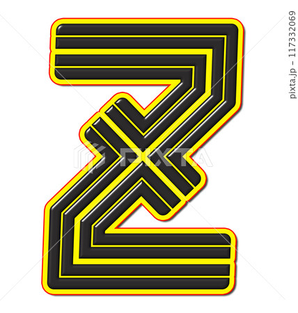 3D rendered illustration. Decorative letter. Custom art font. 117332069