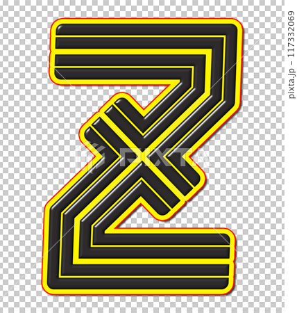 3D rendered illustration. Decorative letter. Custom art font. 117332069
