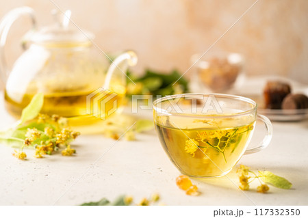 Cup of linden tea 117332350