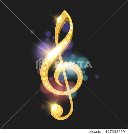 Golden treble clef 117332629