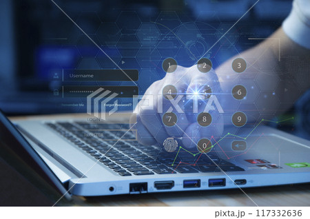 cybersecurity concept, user privacy security and encryption, secure internet access Future technology and cybernetics, screen padlock. cybersecurity concept, user privacy security and encryption, secure internet access Future technology and cybernetics, screen padlock. 117332636