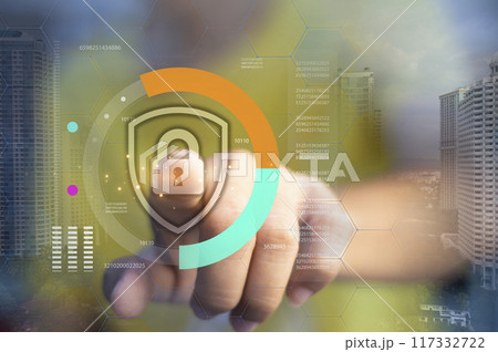 cybersecurity concept, user privacy security and encryption, secure internet access Future technology and cybernetics, screen padlock. cybersecurity concept, user privacy security and encryption, secure internet access Future technology and cybernetics, screen padlock. 117332722