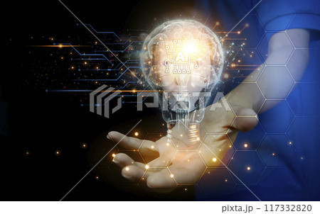 The concept of developing artificial intelligence and developing the world into the future,industry5.0 117332820