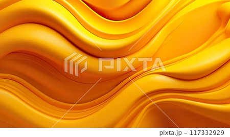 abstract yellow background, flowing and wave pattern, generative AI 117332929
