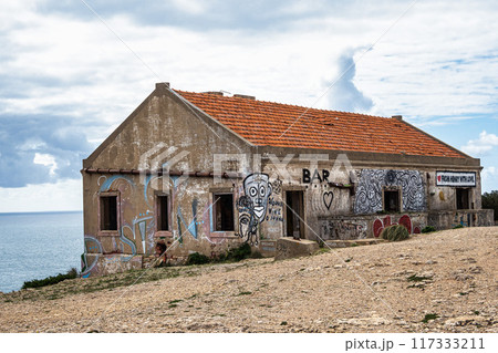 Abandoned building at Cabo Espichel In Setubal District, Portugal 117333211