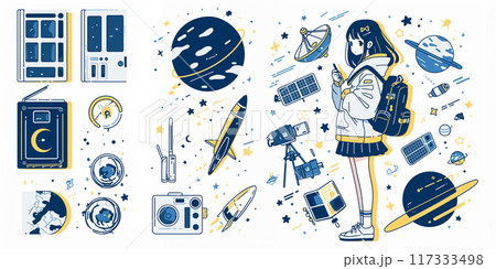 人工衛星好きの女の子 117333498