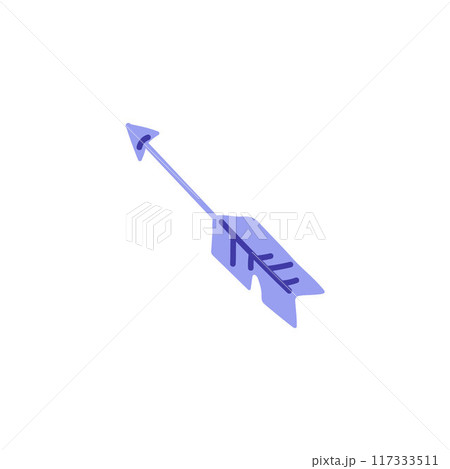Vector illustration of arrows with sharp tips in a flat style on a white background. 117333511
