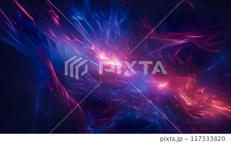 abstract futuristic background, dynamic motion in space, in style of purple and blue, generative AI 117333820