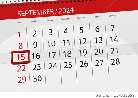 Calendar 2024, deadline, day, month, page, organizer, date, September, sunday, number 15 117333958