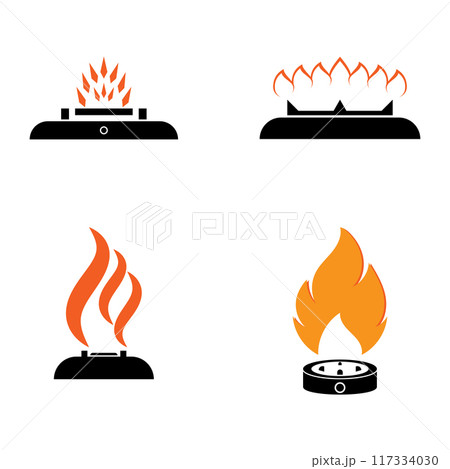 modern gas stove logo 117334030