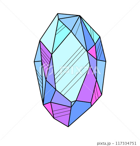 Illustration of crystal or mineral. Jewelry precious or semiprecious gem stone. Illustration of crystal or mineral. Jewelry precious or semiprecious gem stone. 117334751