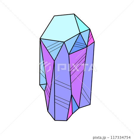 Illustration of crystal or mineral. Jewelry precious or semiprecious gem stone. Illustration of crystal or mineral. Jewelry precious or semiprecious gem stone. 117334754