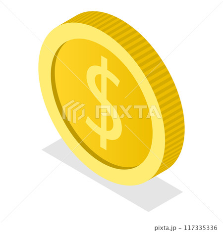 3D Isometric Flat Illustration of World Currency Coins, Elements of Design. Item 3 117335336