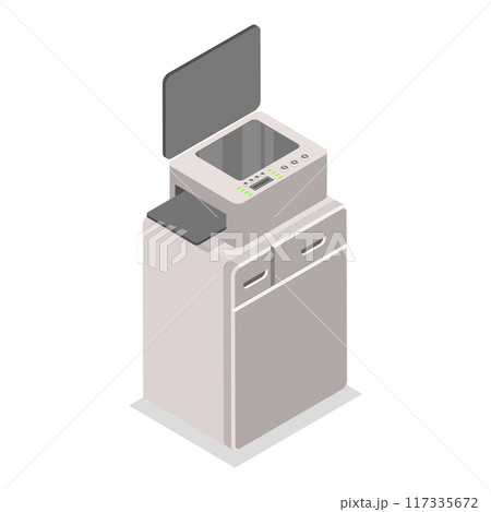 3D Isometric Flat Vector Set of Items For Printing , T-shirt Printing Specialized Equipment. Item 5 117335672