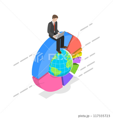 3D Isometric Flat Illustration of World Stock Market, Mutual Fund or Assets 3D Isometric Flat Illustration of World Stock Market, Mutual Fund or Assets 117335723