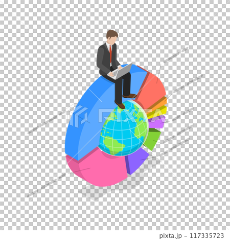 3D Isometric Flat Illustration of World Stock Market, Mutual Fund or Assets 3D Isometric Flat Illustration of World Stock Market, Mutual Fund or Assets 117335723