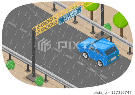 3D Isometric Flat Illustration of Bad Weather...のイラスト素材 [117335747] - PIXTA