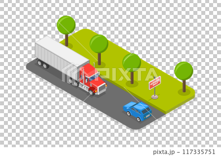 3D Isometric Flat Illustration of Wrong Way Sign, Turn Around Immediately 3D Isometric Flat Illustration of Wrong Way Sign, Turn Around Immediately 117335751