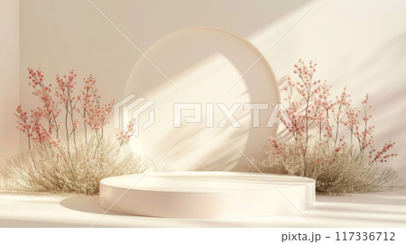 Spring Flowers Podium, Modern Web Award Stage, Minimal Abstract, AI Created Spring Flowers Podium, Modern Web Award Stage, Minimal Abstract, AI Created 117336712