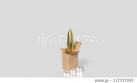 The rocket in cardboard box for Start up or Business concept 3d rendering. 117337095