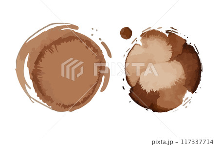 Splatter ink vector dirt stain brown brush. Paint inkblot black blob ink splatter grunge isolated 117337714