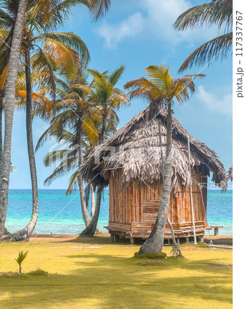 San Blas islands in Panama, tropical beach San Blas islands in Panama, tropical beach 117337767