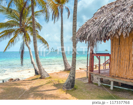 San Blas islands in Panama, tropical beach San Blas islands in Panama, tropical beach 117337768