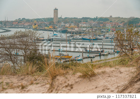 West-Terschelling at Terschelling island in the Wadden Sea - Holland or the Netherlands West-Terschelling at Terschelling island in the Wadden Sea - Holland or the Netherlands 117337821