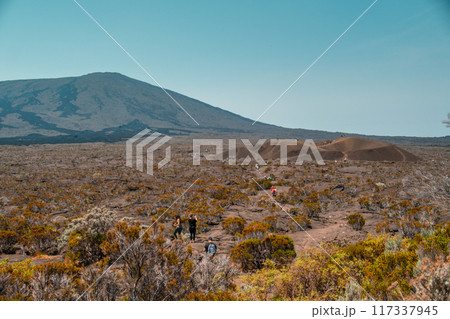 Hiking the Piton de la Fournaise volcano - Reunion, France - Africa 117337945