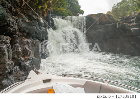 GRSE waterfall in Mauritius during a boat excursion 117338181