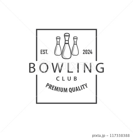 Bowling Sports Club Logo, Bowling Ball And Pin Design Vector Tournament Templet Illustration Bowling Sports Club Logo, Bowling Ball And Pin Design Vector Tournament Templet Illustration 117338388