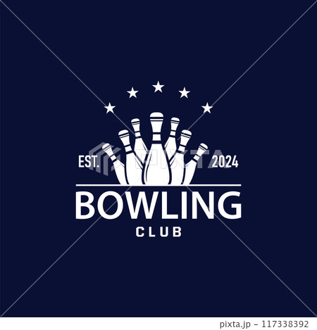 Bowling Sports Club Logo, Bowling Ball And Pin Design Vector Tournament Templet Illustration Bowling Sports Club Logo, Bowling Ball And Pin Design Vector Tournament Templet Illustration 117338392